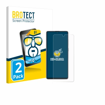 Parte frontal de un envase de producto con el logotipo de la marca BROTECT. Al lado se muestra el dispositivo Samsung Galaxy N