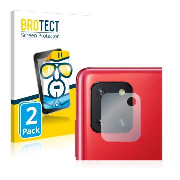 Parte frontal de un envase de producto con el logotipo de la marca BROTECT. Al lado se muestra el dispositivo Samsung Galaxy N