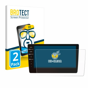 Parte frontal de un envase de producto con el logotipo de la marca BROTECT. Al lado se muestra el dispositivo Volkswagen Passa