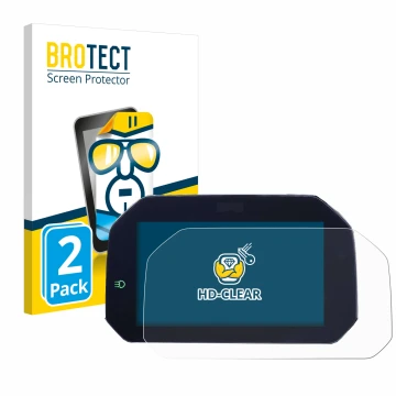 Parte frontal de un envase de producto con el logotipo de la marca BROTECT. Al lado se muestra el dispositivo BMW F850GS 2018-