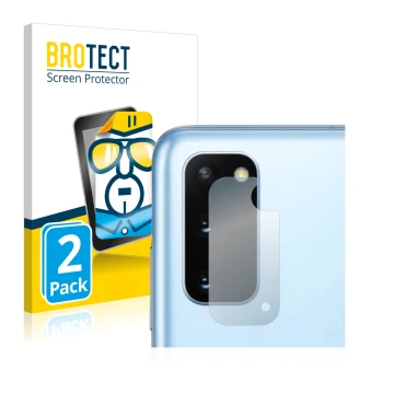 Parte frontal de un envase de producto con el logotipo de la marca BROTECT. Al lado se muestra el dispositivo Samsung Galaxy S