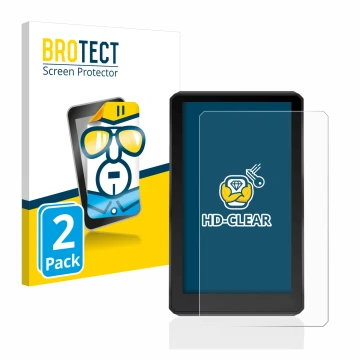 Parte frontal de un envase de producto con el logotipo de la marca BROTECT. Al lado se muestra el dispositivo Garmin zumo XT c