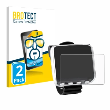 Parte frontal de un envase de producto con el logotipo de la marca BROTECT. Al lado se muestra el dispositivo Mares Genius con