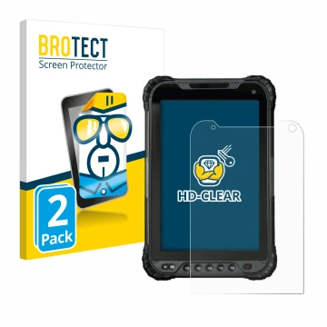 Parte frontal de un envase de producto con el logotipo de la marca BROTECT. Al lado se muestra el dispositivo UniStrong UT30 8