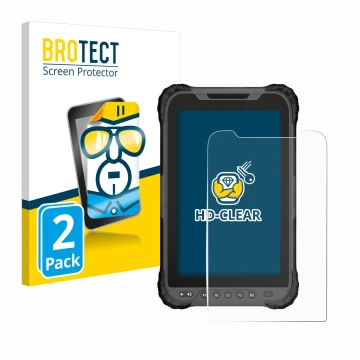 Parte frontal de un envase de producto con el logotipo de la marca BROTECT. Al lado se muestra el dispositivo GeoMax Zenius 80
