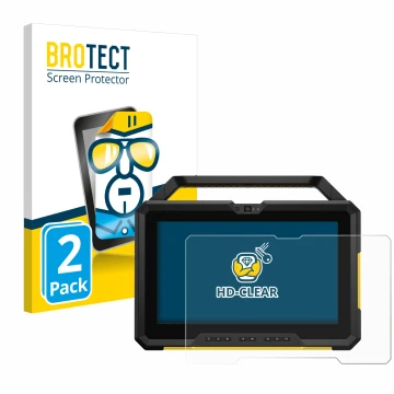 Parte frontal de un envase de producto con el logotipo de la marca BROTECT. Al lado se muestra el dispositivo Dell Latitude 72