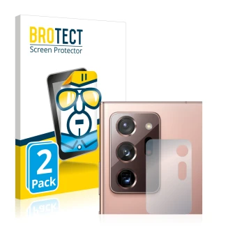 Parte frontal de un envase de producto con el logotipo de la marca BROTECT. Al lado se muestra el dispositivo Samsung Galaxy N