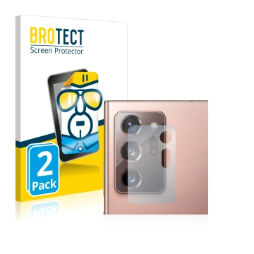 Parte frontal de un envase de producto con el logotipo de la marca BROTECT. Al lado se muestra el dispositivo Samsung Galaxy N