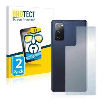 Parte frontal de un envase de producto con el logotipo de la marca BROTECT. Al lado se muestra el dispositivo Samsung Galaxy S