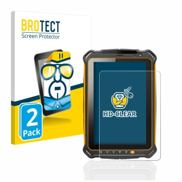 Parte frontal de un envase de producto con el logotipo de la marca BROTECT. Al lado se muestra el dispositivo i.safe MOBILE IS