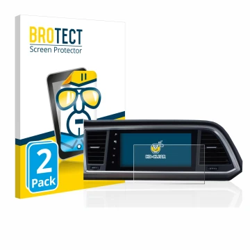 Parte frontal de un envase de producto con el logotipo de la marca BROTECT. Al lado se muestra el dispositivo Seat Ateca Style