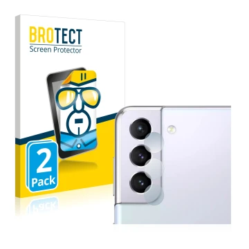 Parte frontal de un envase de producto con el logotipo de la marca BROTECT. Al lado se muestra el dispositivo Samsung Galaxy S