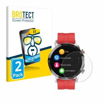 Parte frontal de un envase de producto con el logotipo de la marca BROTECT. Al lado se muestra el dispositivo Gentleman Smartw