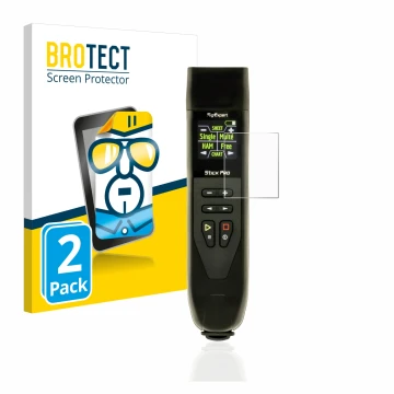 Parte frontal de un envase de producto con el logotipo de la marca BROTECT. Al lado se muestra el dispositivo RigExpert Stick 