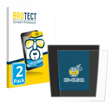 Parte frontal de un envase de producto con el logotipo de la marca BROTECT. Al lado se muestra el dispositivo Porsche Taycan 2