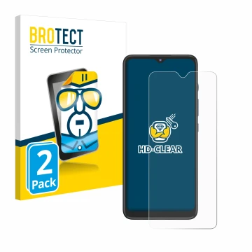 Parte frontal de un envase de producto con el logotipo de la marca BROTECT. Al lado se muestra el dispositivo Motorola Moto G5