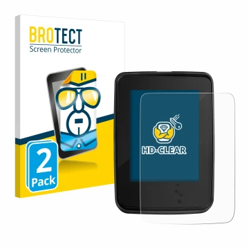 Parte frontal de un envase de producto con el logotipo de la marca BROTECT. Al lado se muestra el dispositivo Giant RideDash E