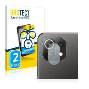 Parte frontal de un envase de producto con el logotipo de la marca BROTECT. Al lado se muestra el dispositivo Xiaomi Mi 11 Lit