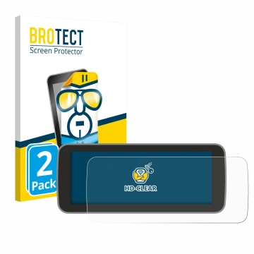 Parte frontal de un envase de producto con el logotipo de la marca BROTECT. Al lado se muestra el dispositivo Fiat 500 E Uconn