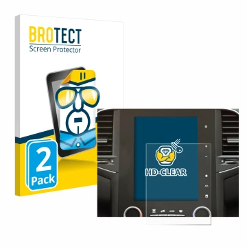 Parte frontal de un envase de producto con el logotipo de la marca BROTECT. Al lado se muestra el dispositivo Renault Megane 4