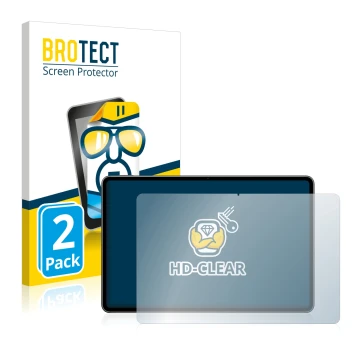 Parte frontal de un envase de producto con el logotipo de la marca BROTECT. Al lado se muestra el dispositivo Huawei MatePad P