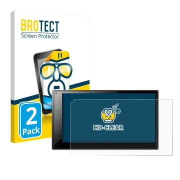 Parte frontal de un envase de producto con el logotipo de la marca BROTECT. Al lado se muestra el dispositivo Pioneer SPH-DA16