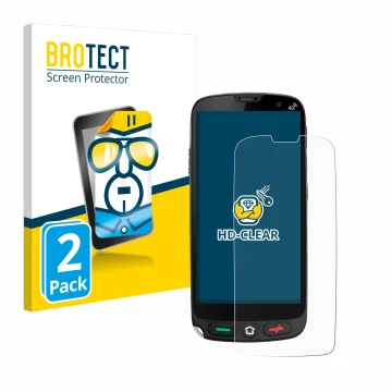 Parte frontal de un envase de producto con el logotipo de la marca BROTECT. Al lado se muestra el dispositivo Brondi Amico XS 