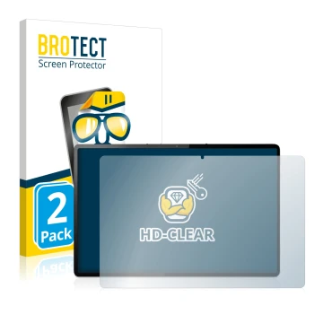 Parte frontal de un envase de producto con el logotipo de la marca BROTECT. Al lado se muestra el dispositivo Lenovo Tab P12 P