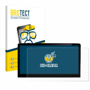 Parte frontal de un envase de producto con el logotipo de la marca BROTECT. Al lado se muestra el dispositivo Skoda Enyaq iV 8