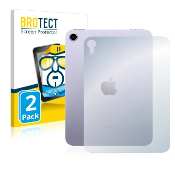 Parte frontal de un envase de producto con el logotipo de la marca BROTECT. Al lado se muestra el dispositivo Apple iPad Mini 