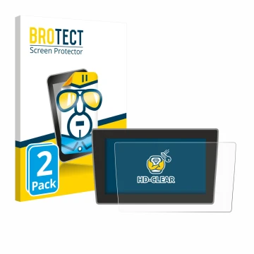 Parte frontal de un envase de producto con el logotipo de la marca BROTECT. Al lado se muestra el dispositivo Volkswagen Arteo