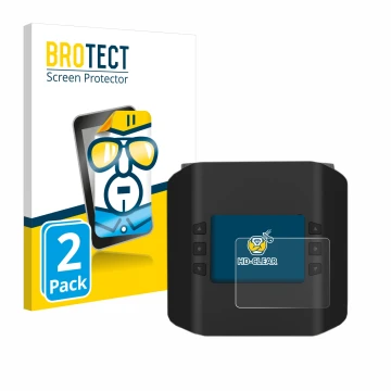 Parte frontal de un envase de producto con el logotipo de la marca BROTECT. Al lado se muestra el dispositivo ISDT Smart Duo C