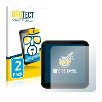 Parte frontal de un envase de producto con el logotipo de la marca BROTECT. Al lado se muestra el dispositivo DJI Action 2 con