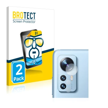 Parte frontal de un envase de producto con el logotipo de la marca BROTECT. Al lado se muestra el dispositivo Xiaomi 12 Pro (S