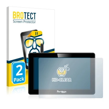 Parte frontal de un envase de producto con el logotipo de la marca BROTECT. Al lado se muestra el dispositivo Portkeys BM5 WR 