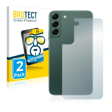 Parte frontal de un envase de producto con el logotipo de la marca BROTECT. Al lado se muestra el dispositivo Samsung Galaxy S