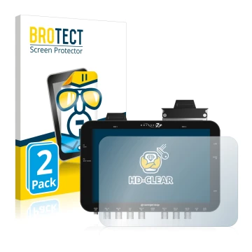 Parte frontal de un envase de producto con el logotipo de la marca BROTECT. Al lado se muestra el dispositivo Convergent Desig