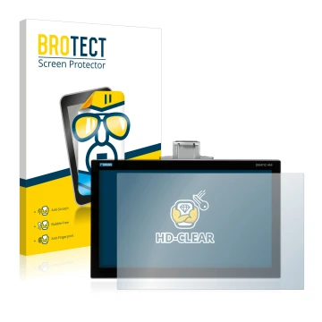 Parte frontal de un envase de producto con el logotipo de la marca BROTECT. Al lado se muestra el dispositivo Siemens Simatic 