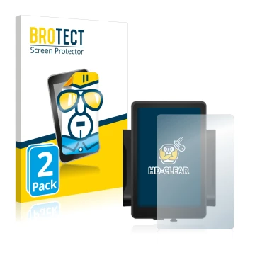 Parte frontal de un envase de producto con el logotipo de la marca BROTECT. Al lado se muestra el dispositivo Bafang 860c con 