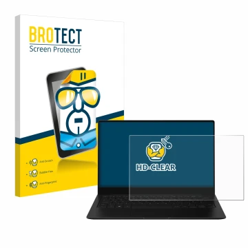 Parte frontal de un envase de producto con el logotipo de la marca BROTECT. Al lado se muestra el dispositivo Samsung Galaxy B