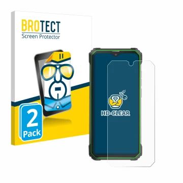 Parte frontal de un envase de producto con el logotipo de la marca BROTECT. Al lado se muestra el dispositivo Blackview BL8800