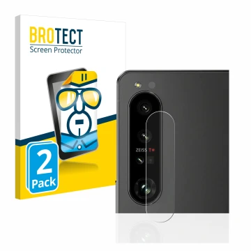 Parte frontal de un envase de producto con el logotipo de la marca BROTECT. Al lado se muestra el dispositivo Sony Xperia 1 IV