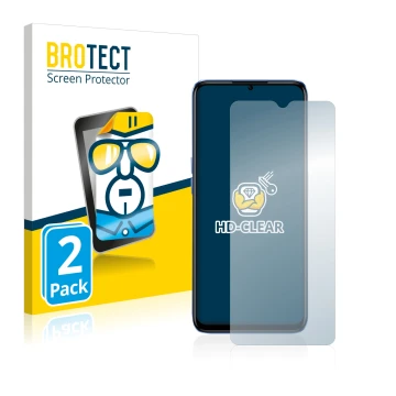 Parte frontal de un envase de producto con el logotipo de la marca BROTECT. Al lado se muestra el dispositivo realme Narzo 50 