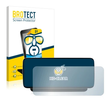 Parte frontal de un envase de producto con el logotipo de la marca BROTECT. Al lado se muestra el dispositivo Koason Mercedes-