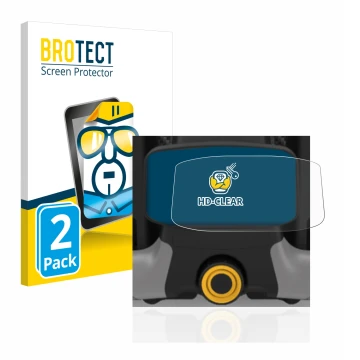 Parte frontal de un envase de producto con el logotipo de la marca BROTECT. Al lado se muestra el dispositivo PowaKaddy CT8 co