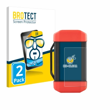 Parte frontal de un envase de producto con el logotipo de la marca BROTECT. Al lado se muestra el dispositivo Launch SRDs Smar