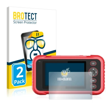 Parte frontal de un envase de producto con el logotipo de la marca BROTECT. Al lado se muestra el dispositivo Launch CRP 123 /
