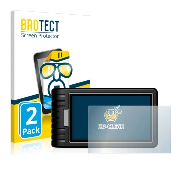 Parte frontal de un envase de producto con el logotipo de la marca BROTECT. Al lado se muestra el dispositivo Topdon ArtiDiag 