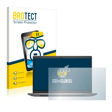 Parte frontal de un envase de producto con el logotipo de la marca BROTECT. Al lado se muestra el dispositivo Dell Precision 3