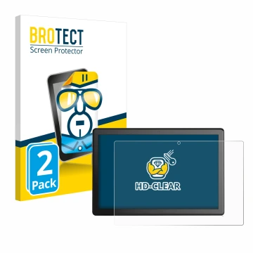 Parte frontal de un envase de producto con el logotipo de la marca BROTECT. Al lado se muestra el dispositivo emporia TAB 1 10